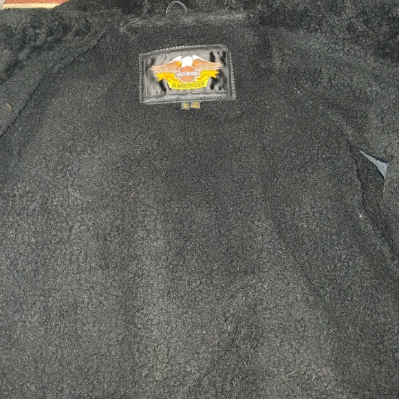 Black Leather Jacket with Shearling Collar - Picture 5 of 8